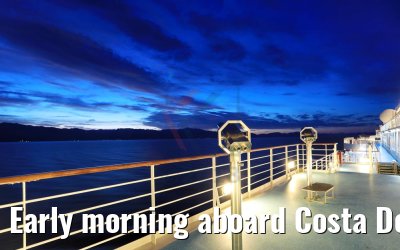 Early morning aboard Costa Deliziosa near Corfu, Greece