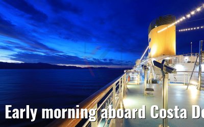 Early morning aboard Costa Deliziosa near Corfu, Greece