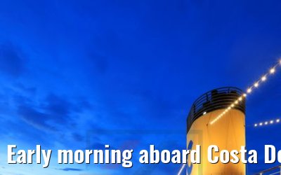 Early morning aboard Costa Deliziosa near Corfu, Greece