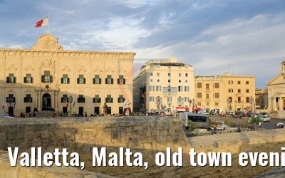Valletta, Malta, old town evening view
