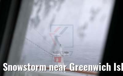 Snowstorm near Greenwich Island, Antarctica aboard MS Hamburg 06.01.2017