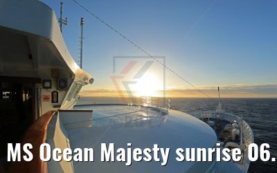 MS Ocean Majesty sunrise 06.05.2017 near Ibiza
