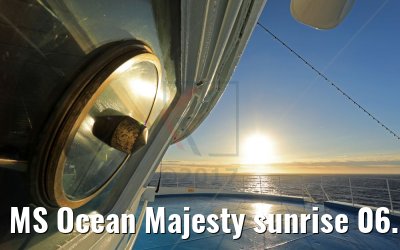 MS Ocean Majesty sunrise 06.05.2017 near Ibiza