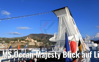 MS Ocean Majesty Blick auf Lipari 11.10.2017