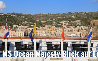 MS Ocean Majesty Blick auf Lipari 11.10.2017