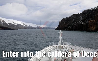 Enter into the caldera of Deception Island, Antarctica 07.01.2017