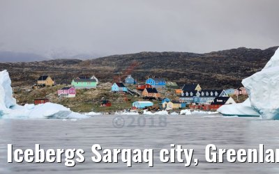 Icebergs Sarqaq city, Greenland