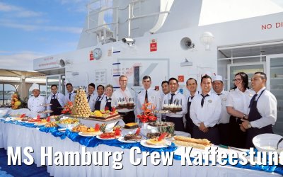 MS Hamburg Crew Kaffeestunde an Deck 11.07.2018