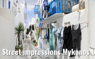 Street impressions Mykonos beautiful Old Town 26.07.2018