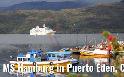 MS Hamburg in Puerto Eden, Chile 04.02.2020