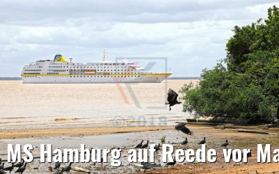 MS Hamburg auf Reede vor Macapa, Brasilien 05.02.2018