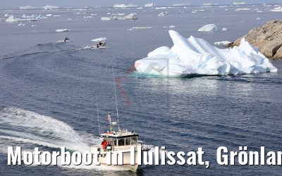 Motorboot in Ilulissat, Grönland