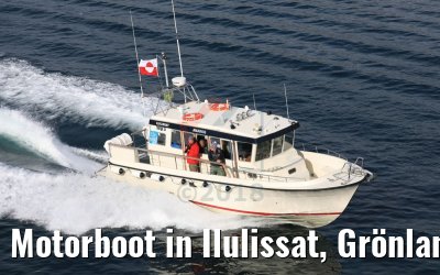 Motorboot in Ilulissat, Grönland