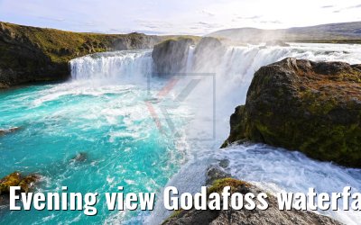 Evening view Godafoss waterfall, Iceland 21.08.2017
