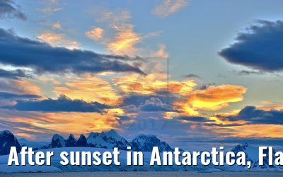 After sunset in Antarctica, Flandres Bay 09.01.2017