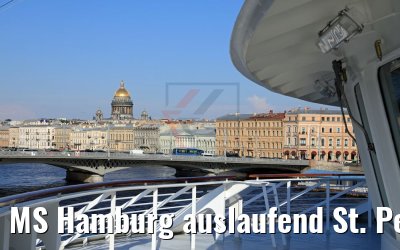 MS Hamburg auslaufend St. Petersburg mit Isaakskathedrale 13.07.2018