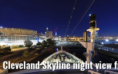 Cleveland Skyline night view from MS Hamburg 05.10.2019