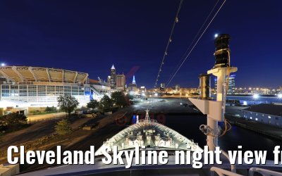 Cleveland Skyline night view from MS Hamburg 05.10.2019