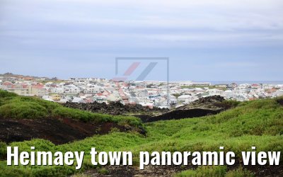 Heimaey town panoramic view 25.08.2017