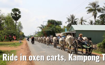 Ride in oxen carts, Kampong Tralach 14.04.2017