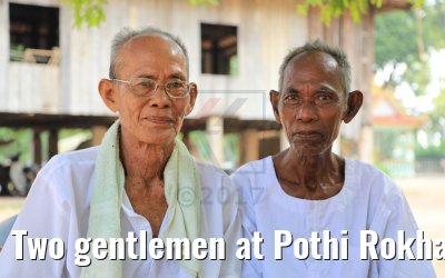 Two gentlemen at Pothi Rokha Ram Pagode, Kampong Tralach, Cambodia 14.04.2017