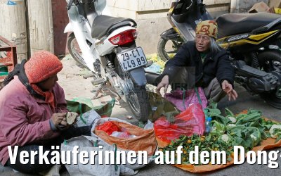 Verkäuferinnen auf dem Dong-Xuan-Markt in Hanoi