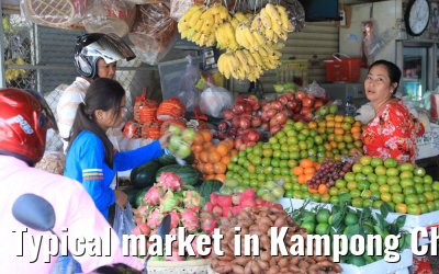 Typical market in Kampong Cham, Cambodia 16.04.2017
