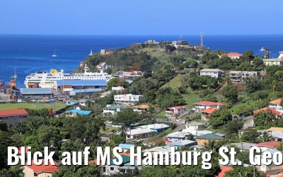 Blick auf MS Hamburg St. George´s, Grenada 12.02.2018