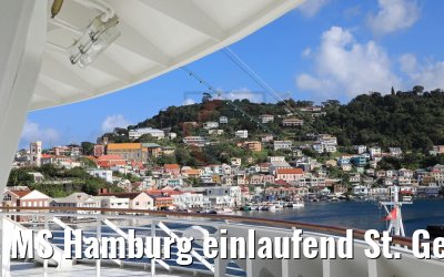 MS Hamburg einlaufend St. George´s Grenada 12.02.2018