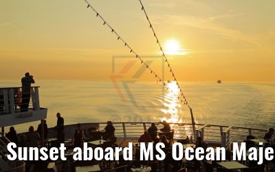 Sunset aboard MS Ocean Majesty near Cuxhaven 28.08.2017