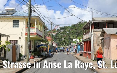 Strasse in Anse La Raye, St. Lucia 14.02.2018