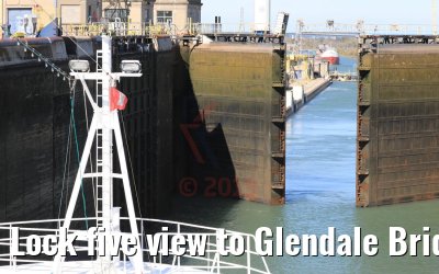 Lock five view to Glendale Bridge Welland Canal 13.10.2019