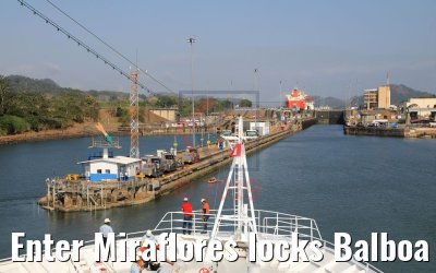 Enter Miraflores locks Balboa Panama Canal 13.02.2019
