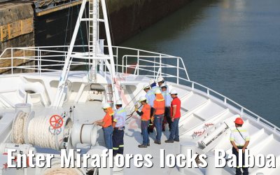 Enter Miraflores locks Balboa Panama Canal 13.02.2019