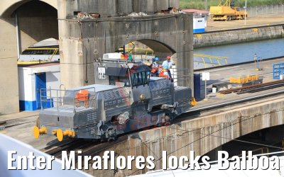 Enter Miraflores locks Balboa Panama Canal 13.02.2019
