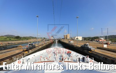 Enter Miraflores locks Balboa Panama Canal 13.02.2019