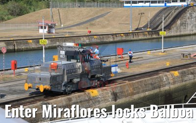 Enter Miraflores locks Balboa Panama Canal 13.02.2019