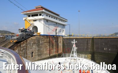 Enter Miraflores locks Balboa Panama Canal 13.02.2019