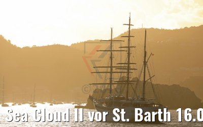 Sea Cloud II vor St. Barth 16.02.2018