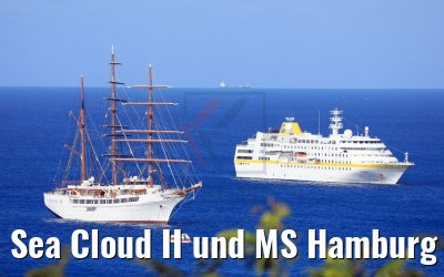 Sea Cloud II und MS Hamburg auf Reede Gustavia 16.02.2018