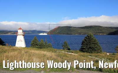 Lighthouse Woody Point, Newfoundland and MS Hamburg