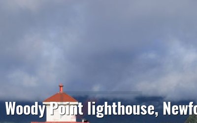 Woody Point lighthouse, Newfoundland and MS Hamburg