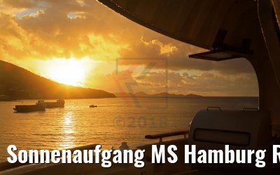 Sonnenaufgang MS Hamburg Road Town Tortola 17.02.2018