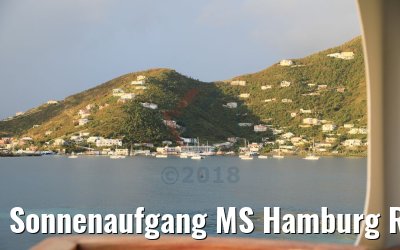 Sonnenaufgang MS Hamburg Road Town Tortola 17.02.2018