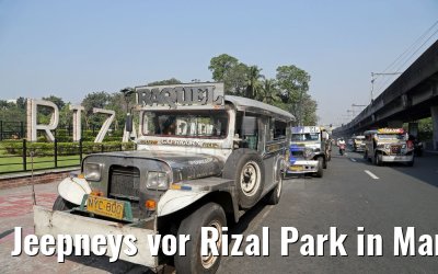 Jeepneys vor Rizal Park in Manila 14.02.2016