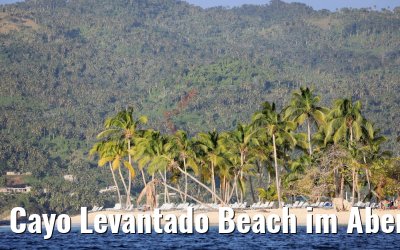 Cayo Levantado Beach im Abendlicht vom Tender 18.02.2018