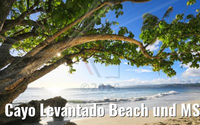 Cayo Levantado Beach und MS Hamburg abends 18.02.2018