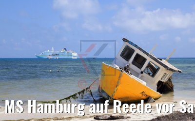 MS Hamburg auf Reede vor San Andres, Kolumbien 16.02.2019