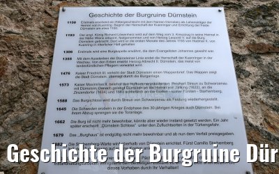 Geschichte der Burgruine Dürnstein 29.03.2015