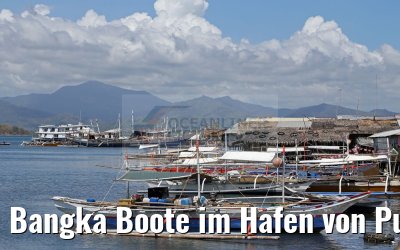 Bangka Boote im Hafen von Puerto Princesa, Palawan Island, Philippinen